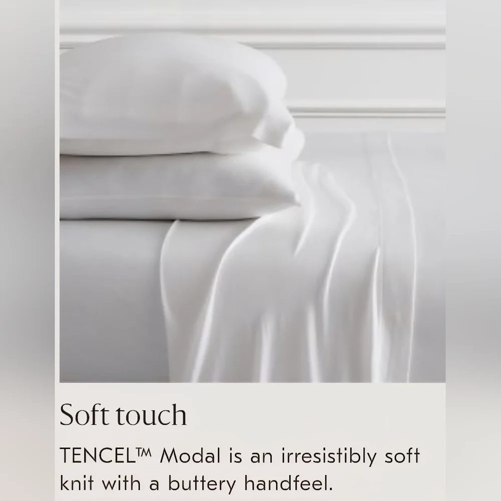 ❤️BUY 2 GET 1 FREE Jersey TENCEL™ Modal Sheet Set, King, White, Retail $209.00